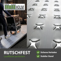 TRUTZHOLM Auffahrrampe Alu extralang 400 cm 400 kg 70 cm breit klappbare Verladerampe Eventrampe