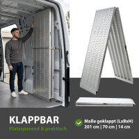 TRUTZHOLM Auffahrrampe Alu extralang 400 cm 400 kg 70 cm breit klappbare Verladerampe Eventrampe