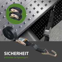 TRUTZHOLM Auffahrrampe Alu extralang 400 cm 400 kg 70 cm breit klappbare Verladerampe Eventrampe