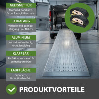 TRUTZHOLM Auffahrrampe Alu extralang 400 cm 400 kg 70 cm breit klappbare Verladerampe Eventrampe