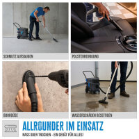 GÜDE Pro 30 Nass-Trockensauger – 1800 W, 30 L Edelstahl, HEPA, Staubklasse L