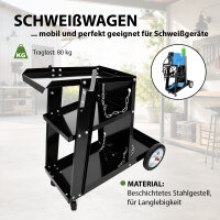 Mobiler Schweißwagen 80 kg Schweißmobil Schweißgerätewagen Gasflaschenwagen 3 Ablagefächer