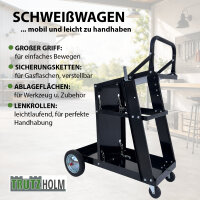 Mobiler Schweißwagen 80 kg Schweißmobil Schweißgerätewagen Gasflaschenwagen 3 Ablagefächer