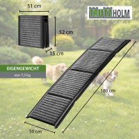 Hunderampe klappbar 180 cm Aluminium Autorampe bis 130 kg rutschfest faltbar