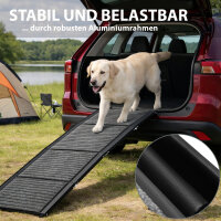 Hunderampe klappbar 180 cm Aluminium Autorampe bis 130 kg rutschfest faltbar