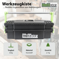 Werkzeugkiste 2 lagig 30kg Traglast 10 Fächer flexibel anpassbar 42x17x16 cm