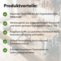 Werkzeugkiste 2 lagig 30kg Traglast 10 Fächer flexibel anpassbar 42x17x16 cm