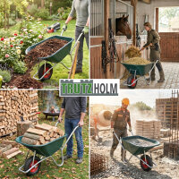 Schubkarre 100 L mit Kunststoffmulde bis 250 kg Stahlrahmen Luftrad Gartenschubkarre Bauschubkarre