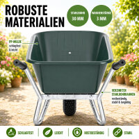 Schubkarre 100 L mit Kunststoffmulde bis 250 kg Stahlrahmen Luftrad Gartenschubkarre Bauschubkarre