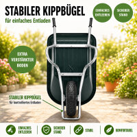 Schubkarre 100 L mit Kunststoffmulde bis 250 kg Stahlrahmen Luftrad Gartenschubkarre Bauschubkarre