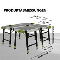 2x Werkbank klappbar höhenverstellbar bis 90 cm Multifunktionstisch Werkzeugboxen Backen Spanner