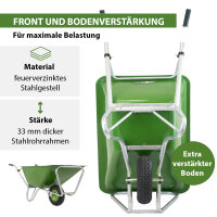 Hofkarre XL 220 L 300 kg Stahlfelge Luftrad Futterkarre Schubkarre Pferde Hof Stall