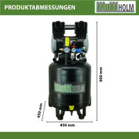 Premium Brushless Silent Flüsterkompressor 50L vertikal Kompressor leise 1500W, 62dB, 8 bar