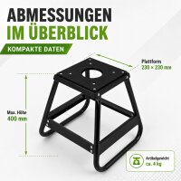 Dirtbike Montagehocker 200 kg 400 mm schwarz pulverbeschichtet kompakt