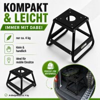 Dirtbike Montagehocker 200 kg 400 mm schwarz pulverbeschichtet kompakt