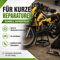 Dirtbike Montagehocker 200 kg 400 mm schwarz pulverbeschichtet kompakt