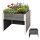 2in1 Hochbeet mit Mährobotergarage Holzoptik 73x79x56 cm Rasenroboter Garage Pflanzkasten anthrazit