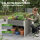 2in1 Hochbeet mit Mährobotergarage Holzoptik 73x79x56 cm Rasenroboter Garage Pflanzkasten anthrazit