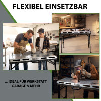 TRUTZHOLM Schweißtisch klappbar 450kg höhenverstellbar Werkbank mit Lochraster Garage Montage robust