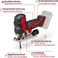 Einhell Professional Akku-Stichsäge TP-JST 18/135 Li BL Power X-Change + 2.5Ah Akku Starterkit