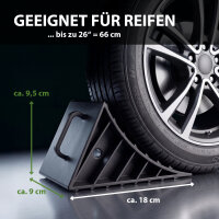 2x Unterlegkeil mit Griff 1,5 t Radkeil Kunststoff Bremskeil für PKW Anhänger Wohnwagen Trailer
