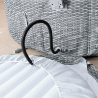 Bestway LAY-Z-SPA Energiespar-Whirlpool Bali AirJet mit App-Steuerung, Ø 196 x 71 cm, für 6 Personen, Rattan-Optik (Lichtgrau) 6001N