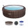 Bestway® LAY-Z-SPA® Energiespar-Whirlpool Bali AirJet™ mit App-Steuerung, für 7 Personen, Ø 216 x 71 cm, Rattan-Optik (Schokobraun) 6001P