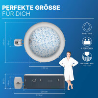 Bestway® LAY-Z-SPA® Energiespar-Whirlpool Miami AirJet™ für 4 Personen Ø 180 x 66 cm, Dunkelblau 6001C