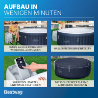 Bestway® LAY-Z-SPA® Energiespar-Whirlpool Miami AirJet™ für 4 Personen Ø 180 x 66 cm, Dunkelblau 6001C
