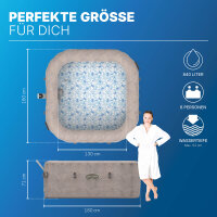 Bestway® LAY-Z-SPA® Energiespar-Whirlpool Rome AirJet™ mit App-Steuerung, für 6 Personen, 180 x 180 x 71 cm, Marmor-Optik (Braun) 6001K