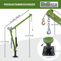 Pickup Kran Stahl Tragkraft 900 kg 360° drehbar mit Seilwinde hydraulischer Heber Ladekran Hebekran