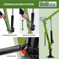 Pickup Kran Stahl Tragkraft 900 kg 360° drehbar mit Seilwinde hydraulischer Heber Ladekran Hebekran
