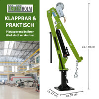 Pickup Kran Stahl Tragkraft 900 kg 360° drehbar mit Seilwinde hydraulischer Heber Ladekran Hebekran