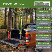 Pickup Kran Stahl Tragkraft 900 kg 360° drehbar mit Seilwinde hydraulischer Heber Ladekran Hebekran