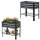 Hochbeet Metall 110L mit Vlies & Ablage, 80x51x81 cm, Pflanzkasten für Balkon & Garten
