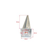 Zaunpfosten Einschlaghülse 34mm Bodenhülse Zaunpfahl Bodeneinschlaghülse Pfosten