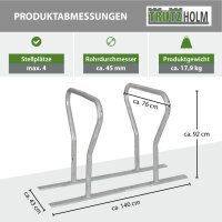 2x Fahrradanlehnbügel für 8 Fahrräder 140x76x92 cm Stahl feuerverzinkt Fahrradständer freistehend
