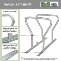 2x Fahrradanlehnbügel für 8 Fahrräder 140x76x92 cm Stahl feuerverzinkt Fahrradständer freistehend