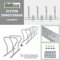 2x Fahrradanlehnbügel für 8 Fahrräder 140x76x92 cm Stahl feuerverzinkt Fahrradständer freistehend