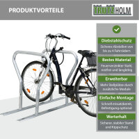 2x Fahrradanlehnbügel für 8 Fahrräder 140x76x92 cm Stahl feuerverzinkt Fahrradständer freistehend
