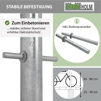2x Fahrradanlehnbügel 115x58 cm Stahl feuerverzinkt Ø 48 mm zum Einbetonieren Fahrradparker
