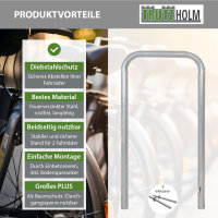 2x Fahrradanlehnbügel 115x58 cm Stahl feuerverzinkt Ø 48 mm zum Einbetonieren Fahrradparker