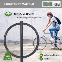 2x Fahrradanlehnbügel 115x76 cm Stahl feuerverzinkt pulverbeschichtet Ø60mm einbetonieren Anthrazit Typ O