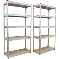 2x Schwerlastregal verzinkt 180x90x40 cm je 5 Böden pro Regal Traglast von 875kg Werkstattregal Kellerregal Archivregal