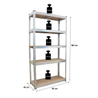 2x Schwerlastregal verzinkt 180x90x40 cm je 5 Böden pro Regal Traglast von 875kg Werkstattregal Kellerregal Archivregal