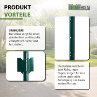 TRUTZHOLM 10x U-Profil Zaunpfosten 91 cm Stahl pulverbeschichtet