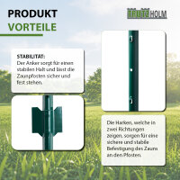 TRUTZHOLM 10x U-Profil Zaunpfosten 91cm Stahl pulverbeschichtet