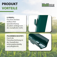 TRUTZHOLM 10x U-Profil Zaunpfosten 91cm Stahl pulverbeschichtet