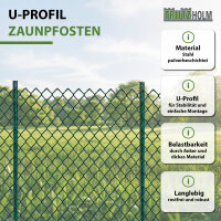 TRUTZHOLM 10x U-Profil Zaunpfosten 122 cm Stahl pulverbeschichtet