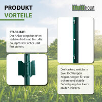 TRUTZHOLM 10x U-Profil Zaunpfosten 122 cm Stahl pulverbeschichtet